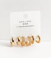 New Look 3 Pack Gold Chain Hoop Earrings